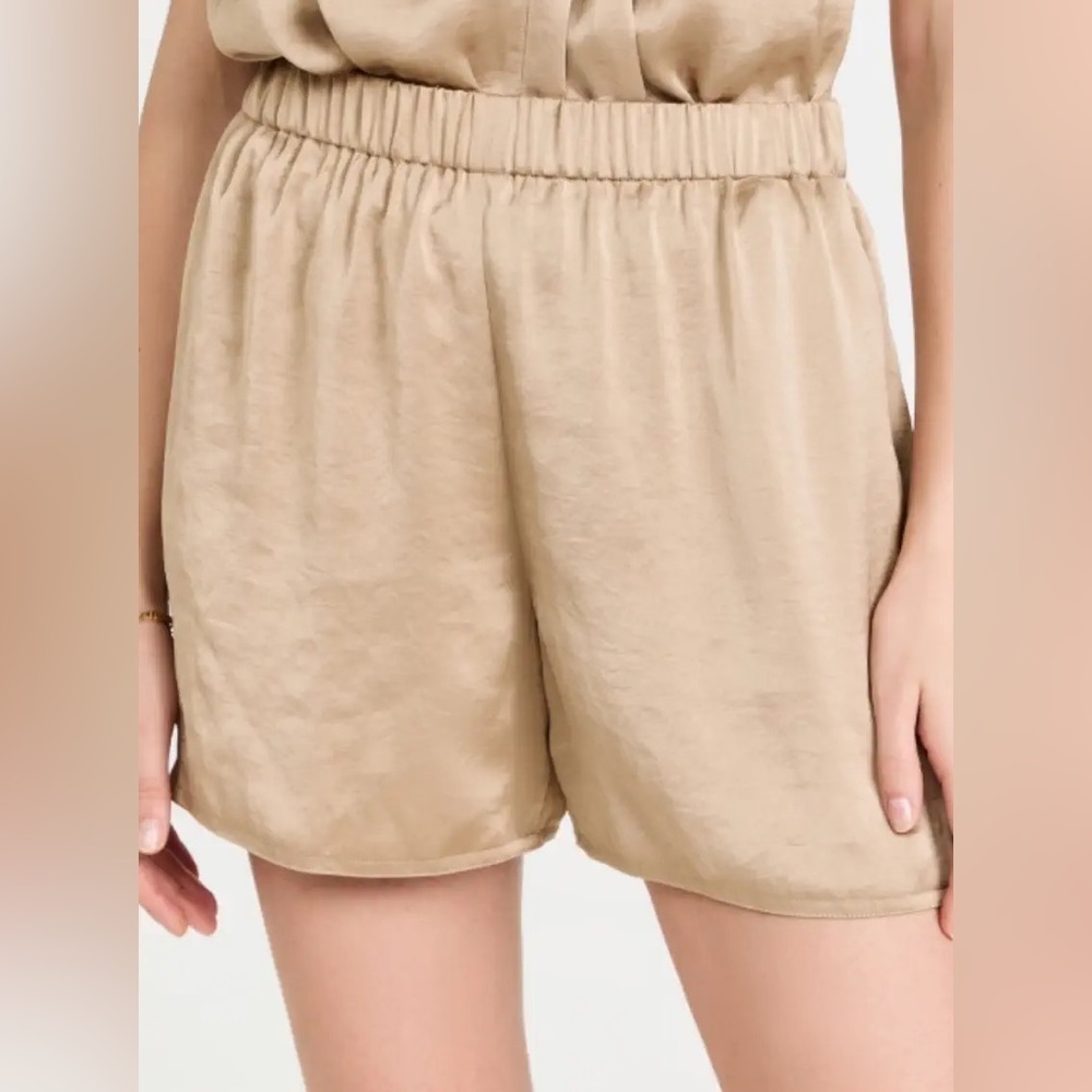 Theory High Waist Tan Shorts